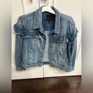 Paige Denim Ruffle Jacket size medium